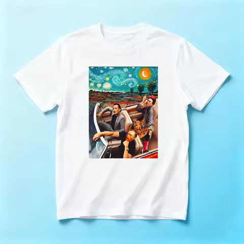Salvador Dali and Vincent Van Gogh and Frida Kahlo in Car Starry Night Classic T-Shirt Frida Kahlo S