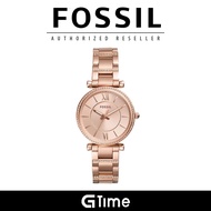 [Official Warranty] Fossil ES4301 Women's Carlie Three-Hand Rose Gold-Tone Stainless Steel Watch
