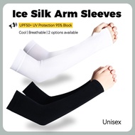 UV Protection Ice Silk Arm Sleeves Cooling Long Sleeve Men Women Driving Cycling Outdoor Sunblock