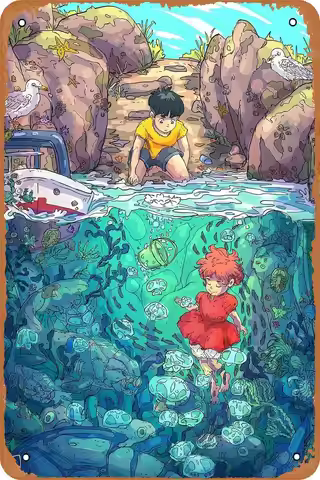Studio Ghibli Anime Manga Poster Retro Metal Tin Sign Vintage Wall Decor Signs Metal Poster