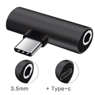 MRG 2in1 USB C to 3 5mm Female Headphone Jack+Type C Charging Jack Adapter USB C to Aux-Audio Conver