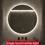 Intelligent Bathroom Mirror Circular LED Bedroom with Light Adjustable Touch Light 3-color Light Was