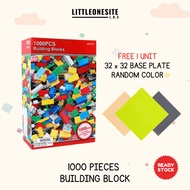 1000 Pieces Small Particle Building Blocks Free 32 x 32 Base Plate