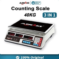 MONAKE Jerman 40KG Timbangan Digital Computing Scale Timbangan Buah Digital Double Display LS