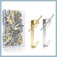 (RVJO) 130 Pcs Picture Hangers Kit - 30Lb Multipurpose Picture Hanging Hooks Kit Drywall Wooden Wall