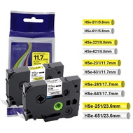 compatible Label Tape For Brother HSe-211 Hse-221 Hse-231 HSe-611 HSe-621 HSe-631 641 651 241 Heat S