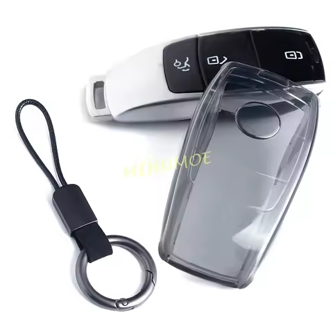 For Mercedes Benz A B C E S G GLA GLB GLC GLE CLA EQA EQB EQC Class Black Transparent Key Fob Case C