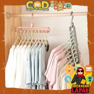 GANTUNGAN ️JOERAGAN LAPAK ️ FOLDING HANGER 9 IN 1 MAGIC CLOTHES HANGER MULTIHANGER MAGIC MULTIFUNCTI