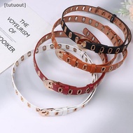[tutuout] New Grunge Women Belt Adjustable Hole Grunge Punk Belts For Women Alloy Pin Bule PU Leathe