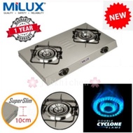 Milux Stainless Steel 2 Burners &amp; 1 Burner Dapur Gas Gas Cooker Gas Stove 4.2kW