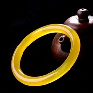 Ice Penetrating Gold Silk Jade Bracelet Round Bangle Yellow quartzite Jade Bracelet Round Bar Style