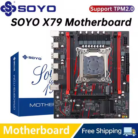 SOYO X79 Motherboard LGA2011 DDR3 USB3.0 SATA3 PCI-E M.2 SSD support REG ECC Memory and Xeon E5 proc