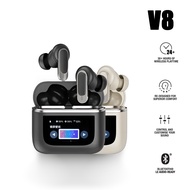 V8 หูฟังบลูทูธพร้อมหน้าจอทัชสกรีน หูฟังบลูทูธ บลูทูธ 5.4 เวอร์ชั่นล่าสุด ทำทุกอย่างผ่านกล่องได้เลย เ