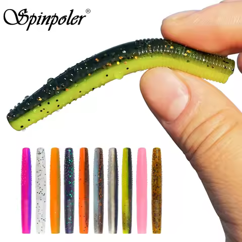 Spinpoler Fat Worm Senko Finesse Tpr Ned Worm Rig 2.75" Stickbait Soft Fishing Lures Swim Bait 14pcs