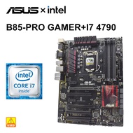 WK🥀B85 Motherboard kit ASUS B85-PRO GAMER with i7 4790 cpu DDR3 8gx2 1150 Motherboard set PCI-E 3.0 USB3.0 HDMI DVI 4×SA