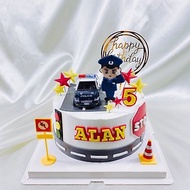 警察 生日蛋糕 造型 客製 卡通 翻糖 滿周歲 8吋 面交