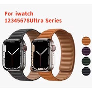 Leather Magnetic Strap Suitable for iWatch Band Series1 2 3 4 5 6 7 8Ultra Loop S10 Utra 2 Wristband
