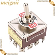 MEIGUII Rocker Switch, 4PDT 12 Pin 12mm Toggle Switch, Rocker Lever 3 Position 15A/250VAC 10A/380VAC