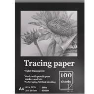 100 Sheets A4 Tracing Paper, Transparent Vellum Paper, 8.3 X 11.7 Inches(21 X 29.7cm)- 38lb/60gsm Fo
