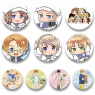 Anime Hetalia America Italy Ria Soft Button Pin Creative Funny Cartoon Meme Brooch Cute Manga Badge 
