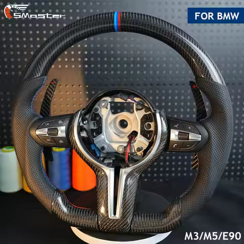 Carbon Fiber Flat Bottom Steering Wheel for BMW F30 F15 F16 F25 F26 F80 F82 F01 F06 F10 F13 F90 E70 