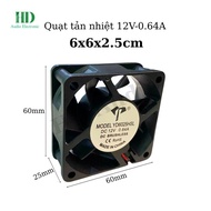 Cooler Fan 6x6x2.5 cm 12V-0.64A Brushless Fan - LinhKien HD audio