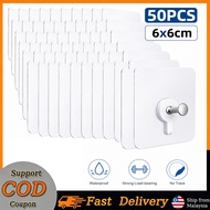 50Pcs Strong Adhesion Magic Hook – Transparent No-Drill Wall Hook for Kitchen & Bathroom | Cangkuk D