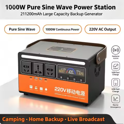 Portable Power Station 1000W 781.44Wh 18650 Lithium Battery 220V AC Output Solar Generator Power Ban