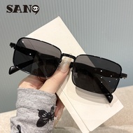【Ready Stock】COD (San9)New Metal Rectangle Rhombus Foot Men's Sunglasses UV400