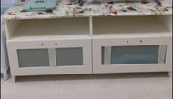 白色電視地櫃 47.5 x 16 x 21吋 White TV Stand with Storage and Glass Doors