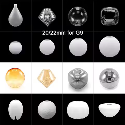 New 20mm 22mm Opening G9 Lampshade,Glass or Plastic G9 Screw Lamp Shade Replacement for 2cm Bulb Cov