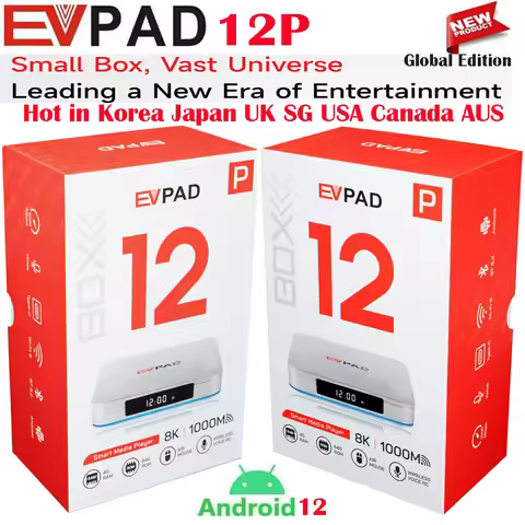 [Genuine] Latest version Evpad 12P/12S Android 12 smart TV box 4GB 64GB 8K Wifi6 1000M ethernet Hot 