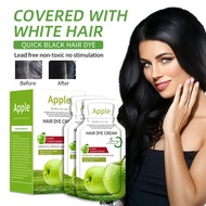 Apple Hair Dye Cream Plant Extract Gray Hair Coverage Hair Color Cream Hair Dye Men Women Home Use