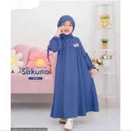 Children's Gamis, White Sakura Children's Gamis, Girls' Gamis, Crinkle Airflow est. 3-11th