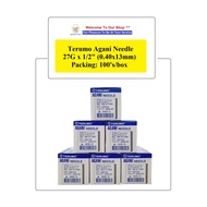 TERUMO AGANI NEEDLE 27G x 1/2" (0.40x13mm)(Single Use) : PACKING : 100'S/BOX