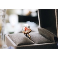 Gold Ring 14 K craft design with Red fennel flower size 5-7 inches gfits robinwood