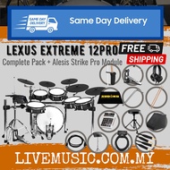 SUDOKU Lexus Extreme 12 Pro with Alesis Strike Pro Module Full Mesh Electronic Drum Set with Amplifier, Single Pedal