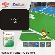 122 BLACK KOSSAN ( KOSFLOR EPOXY ) CAR PARK FLOOR COATING / SPORT COURT FLOOR PAINT EPOXY Floor Paint (5L OR 1L)