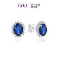 TAKA Jewellery Lab Grown Diamond Sapphire Earrings 10K Gold