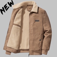 Áo Khoác Lông Cừu Dày Mùa Thu Đông Cho Nam Áo Khoác Cotton Nỉ Cổ Bẻ Áo Khoác Cotton Nhung Trùm Đầu Ấ