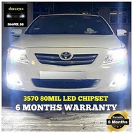 Toyota Altis E140 07-12 6500k White LED Headlight / Fog Light / Pole Light Bulb - 9005 9006 H1 H7 H8