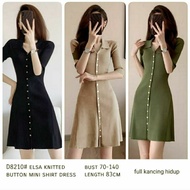 D8210 Elsa knitted button mini shirt dress RM