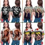 Beyonce Children's T-shirt Polyester Jersey T-shirt Children's T-shirt Ages 3 to 10 Years
