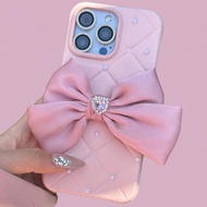 เคสหนังโบว์น่ารักและสวยงาม ใส่ได้กับ iPhone 15 Pro Max 13 14