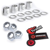 Fireball Dragon Spacer, Washer, and Axle Nut (Speed Kit) for Skateboard, Longboard & Cruiser - Space