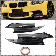(OGSK) 2 PCS Car Front Left & Right Lower Bumper Splitter Lip Gloss Car Accessories Black ABS for E9