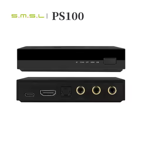 SMSL PS100 Decoder USB DAC Multifunctional HIFI Audio Converter HDMI ES9023 Chip High Peformance Pow