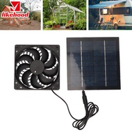 [Likelyhood] 5W Solar Panel Fan Eco Friendly Low Noise Compact Portable Solar Panel Fan Kit For Pet House Chicken Coop Tree House Kennel
