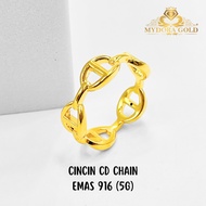 MYDORA Cincin CD Chain 5G | Emas 916/22k