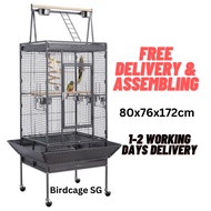 Bird Cage (Local Set) Assembled Parrot Cage with Trolley Big Cage for Small to Medium Bird &amp; Parrot with fenders